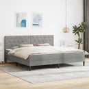 vidaXL Ágykeret matraccal Világosszürke 200 x 200 cm Bársony