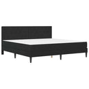 vidaXL Ágykeret matraccal fejtámlával Fekete 200 x 200 cm Bársony