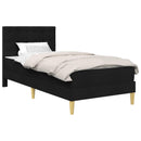 vidaXL Ágykeret matraccal fejtámlával Fekete 100 x 200 cm szövet