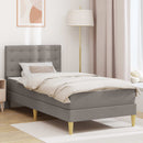 vidaXL Ágykeret matraccal fejtámlával Tópszínű 100 x 200 cm szövet