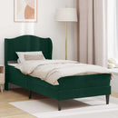 vidaXL Ágykeret fejtámlával 2 pcs Sötétzöld 90 x 190 cm Bársony