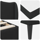 vidaXL Ágykeret fejtámlával 2 pcs Fekete 120 x 190 cm Bársony