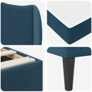 vidaXL Ágykeret fejtámlával 2 pcs Kék 120 x 190 cm Bársony