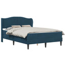 vidaXL Ágykeret fejtámlával 2 pcs Kék 120 x 190 cm Bársony