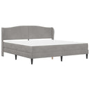 vidaXL Ágykeret fejtámlával Világosszürke 200 x 200 cm Bársony