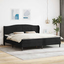 vidaXL Ágykeret matraccal Fekete 200 x 200 cm Bársony