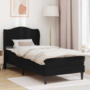 vidaXL Ágykeret fejtámlával Fekete 90 x 190 cm Műbőr
