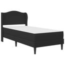 vidaXL Ágykeret fejtámlával Fekete 90 x 190 cm Műbőr