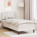 vidaXL Ágykeret fejtámlával Fehér 90 x 190 cm Műbőr