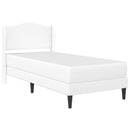 vidaXL Ágykeret fejtámlával Fehér 90 x 190 cm Műbőr