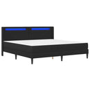 vidaXL Ágykeret matraccal LED szalagokkal Fekete 180 x 200 cm Műbőr