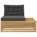 vidaXL Kültéri végleges kanapé Fehér 115 x 83 x 73 cm Tömör Akácfa