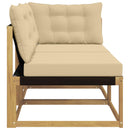 vidaXL Sarokkanapé egységek párnával Fehér 162,5 x 83 x 73 cm