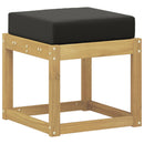 vidaXL Kültéri Szék Pad párnával Fehér 43 x 43 x 45 cm Tömör Akácfa