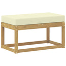 vidaXL Kültéri Szék Pad párnával Fehér 80 x 43 x 45 cm Tömör Akácfa