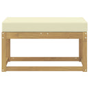 vidaXL Kültéri Szék Pad párnával Fehér 80 x 43 x 45 cm Tömör Akácfa