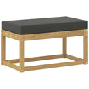 vidaXL Kültéri Szék Pad párnával Fehér 80 x 43 x 45 cm Tömör Akácfa