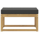 vidaXL Kültéri Szék Pad párnával Fehér 80 x 43 x 45 cm Tömör Akácfa