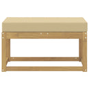 vidaXL Kültéri Szék Pad párnával Fehér 80 x 43 x 45 cm Tömör Akácfa