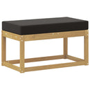 vidaXL Kültéri Szék Pad párnával Fehér 80 x 43 x 45 cm Tömör Akácfa