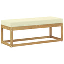 vidaXL Kültéri Szék Pad párnával Fehér 115 x 43 x 45 cm Tömör Akácfa