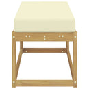 vidaXL Kültéri Szék Pad párnával Fehér 115 x 43 x 45 cm Tömör Akácfa