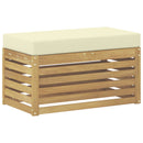vidaXL Kültéri Szék Pad párnával Fehér 80 x 43 x 45 cm Tömör Akácfa