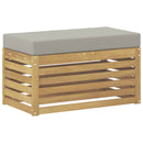vidaXL Kültéri Szék Pad párnával Fehér 80 x 43 x 45 cm Tömör Akácfa