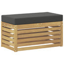 vidaXL Kültéri Szék Pad párnával Fehér 80 x 43 x 45 cm Tömör Akácfa