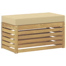 vidaXL Kültéri Szék Pad párnával Fehér 80 x 43 x 45 cm Tömör Akácfa