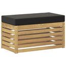 vidaXL Kültéri Szék Pad párnával Fehér 80 x 43 x 45 cm Tömör Akácfa