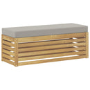 vidaXL Kültéri Szék Pad párnával Fehér 115 x 43 x 45 cm Tömör Akácfa