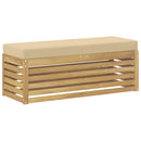 vidaXL Kültéri Szék Pad párnával Fehér 115 x 43 x 45 cm Tömör Akácfa