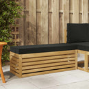 vidaXL Kültéri Szék Pad párnával Fehér 115 x 43 x 45 cm Tömör Akácfa