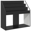 vidaXL Gyerek Könyvespolc tárolóval Fekete 72,5 x 29,5 x 69 cm Faanyag