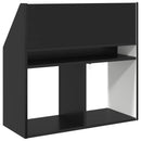 vidaXL Gyerek Könyvespolc tárolóval Fekete 72,5 x 29,5 x 69 cm Faanyag