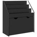 vidaXL Gyerek Könyvespolc fiókkal Fekete 60 x 29,5 x 69 cm Szerelt Fa