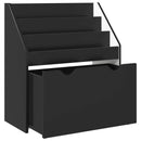 vidaXL Gyerek Könyvespolc fiókkal Fekete 60 x 29,5 x 69 cm Szerelt Fa