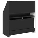 vidaXL Gyerek Könyvespolc fiókkal Fekete 60 x 29,5 x 69 cm Szerelt Fa