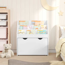 vidaXL Gyerek Könyvespolc Magas Fényű Fehér 60 x 29,5 x 69 cm Faanyag