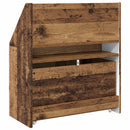 vidaXL Gyerek Könyvespolc fiókkal Öreg fa 60 x 29,5 x 69 cm Faanyag