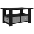 vidaXL Dohányzóasztal fiókkal Fekete tölgy 77 x 55 x 42 cm Faanyag