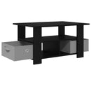 vidaXL Dohányzóasztal fiókkal Fekete tölgy 77 x 55 x 42 cm Faanyag
