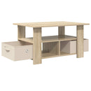 vidaXL Dohányzóasztal fiókkal Sonoma tölgy 77 x 55 x 42 cm Faanyag