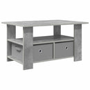 vidaXL Dohányzóasztal fiókkal Beton Szürke 77 x 55 x 42 cm Faanyag