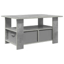 vidaXL Dohányzóasztal fiókkal Beton Szürke 77 x 55 x 42 cm Faanyag