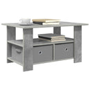 vidaXL Dohányzóasztal fiókkal Beton Szürke 77 x 55 x 42 cm Faanyag