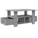 vidaXL Dohányzóasztal fiókkal Szürke Sonoma 77 x 55 x 42 cm Faanyag