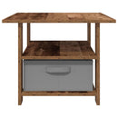 vidaXL Dohányzóasztal fiókkal Öreg fa 77 x 55 x 42 cm Faanyag