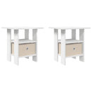 vidaXL Éjjeli asztal fiókkal 2 pcs Fehér 41 x 40 x 45 cm Faanyag